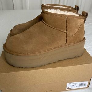 UGG Women's Brown Suede Platform Boots